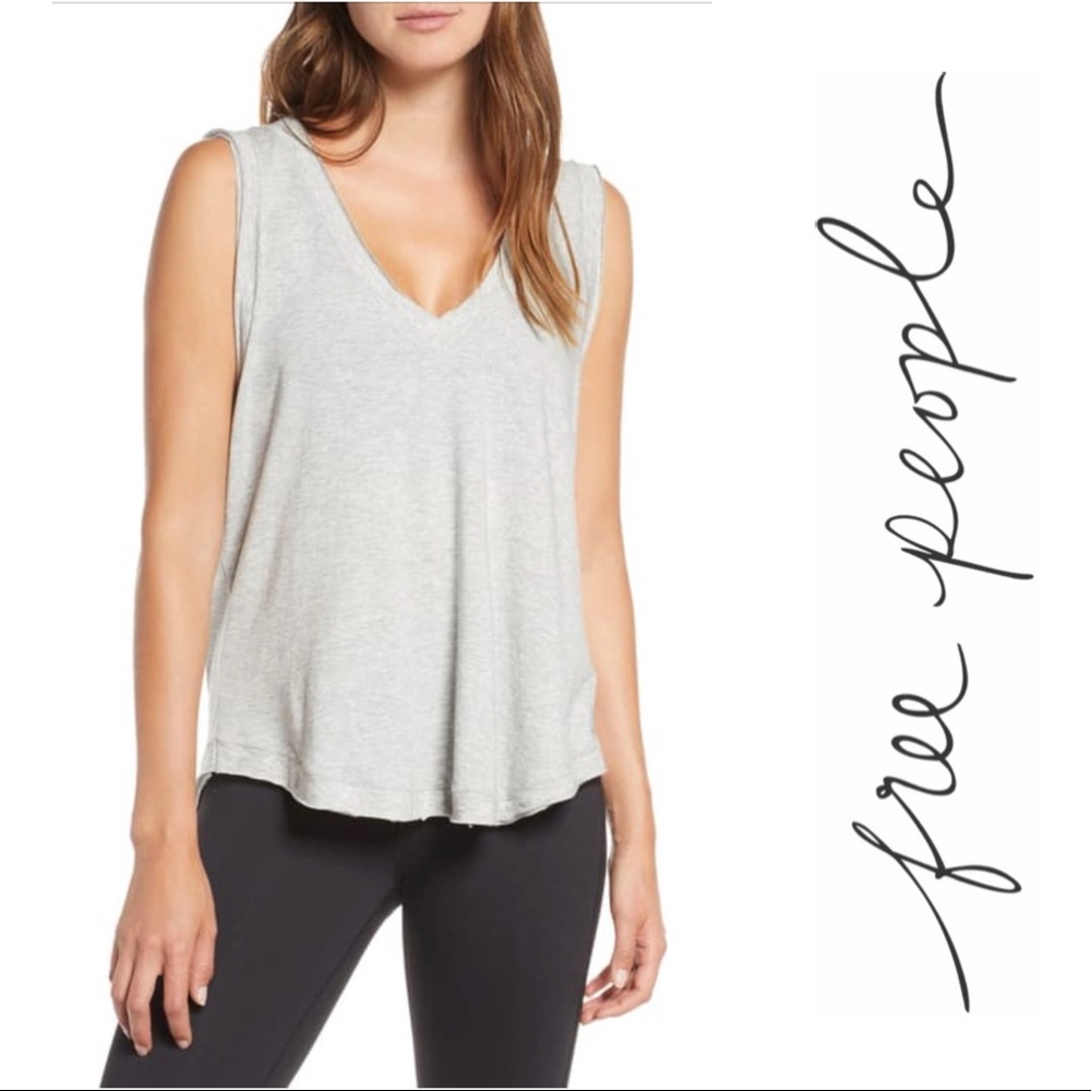 Free People FP Movement Henry Tank Top Grey M NWT